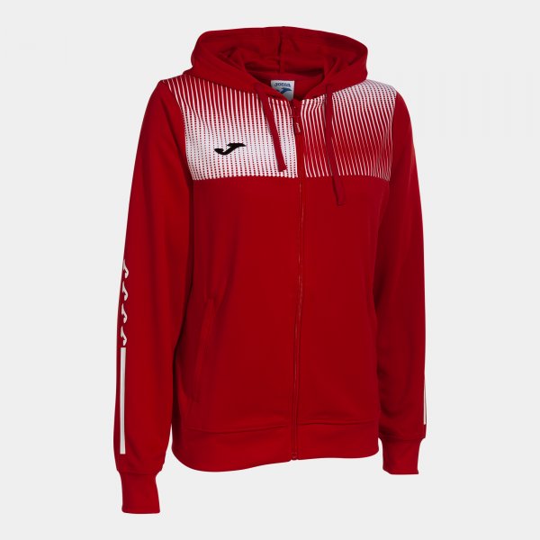 Mikina Joma Supernova IV Zip-Up Hoodie červená-bílá