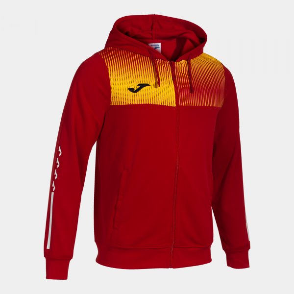 Mikina Joma Supernova IV Zip-Up Hoodie červená-žlutá