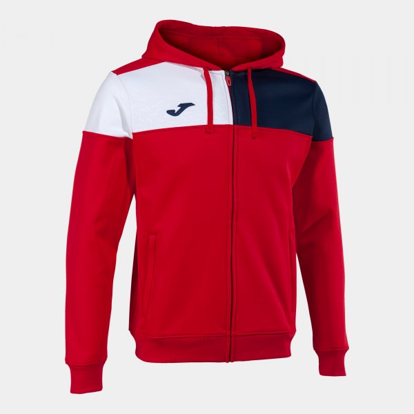 Mikina Crew Zip-Up Hoodie červená-tmavě modrá