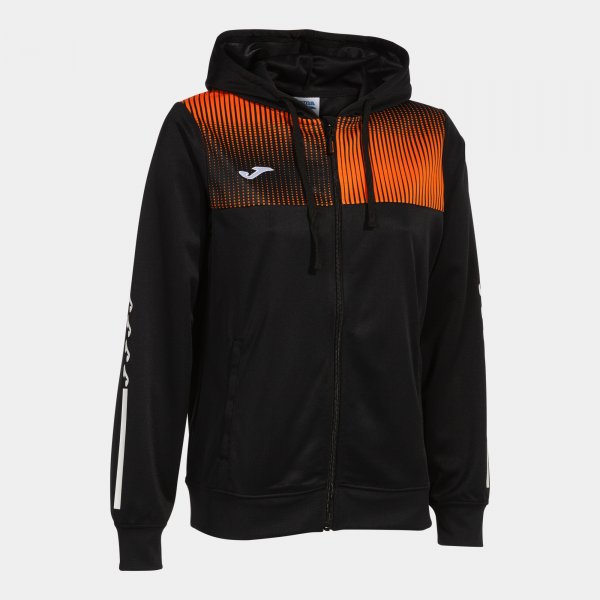 Mikina Joma Supernova IV Zip-Up Hoodie černá-oranžová