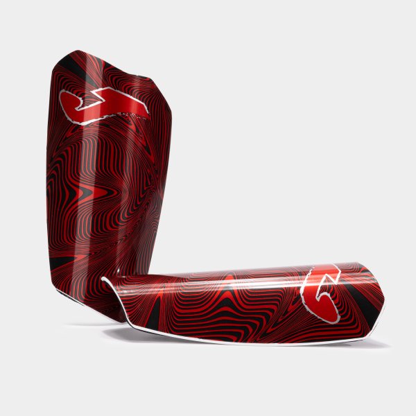 Červeno-černé chrániče holení Joma Spartan Shin Guards
