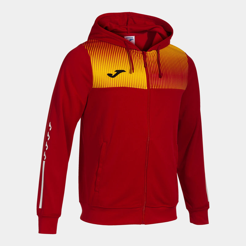 Mikina Joma Supernova IV Zip-Up Hoodie červená-žlutá