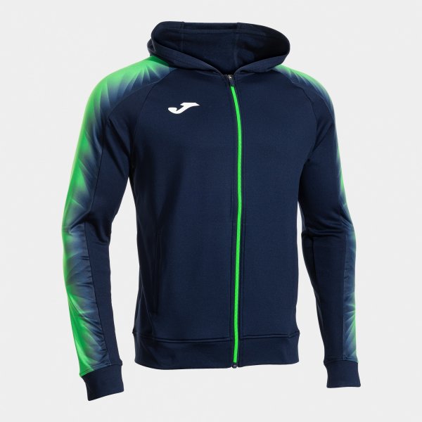 Mikina Joma Elite XI Zip-Up Hoodie tmavě modrá-fluo