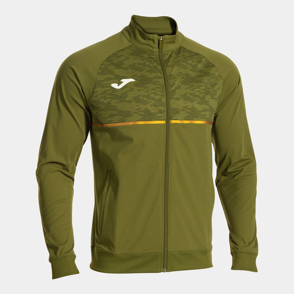 Khaki mikina Joma Record III Full Zip Mx Khaki