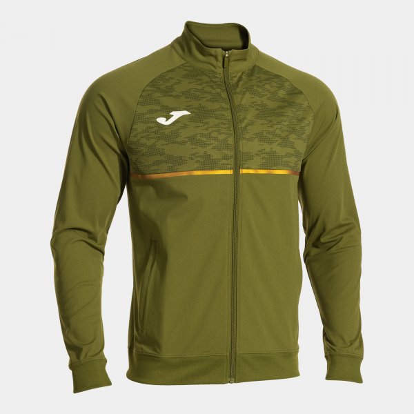 Khaki mikina Joma Record III Full Zip Mx Khaki