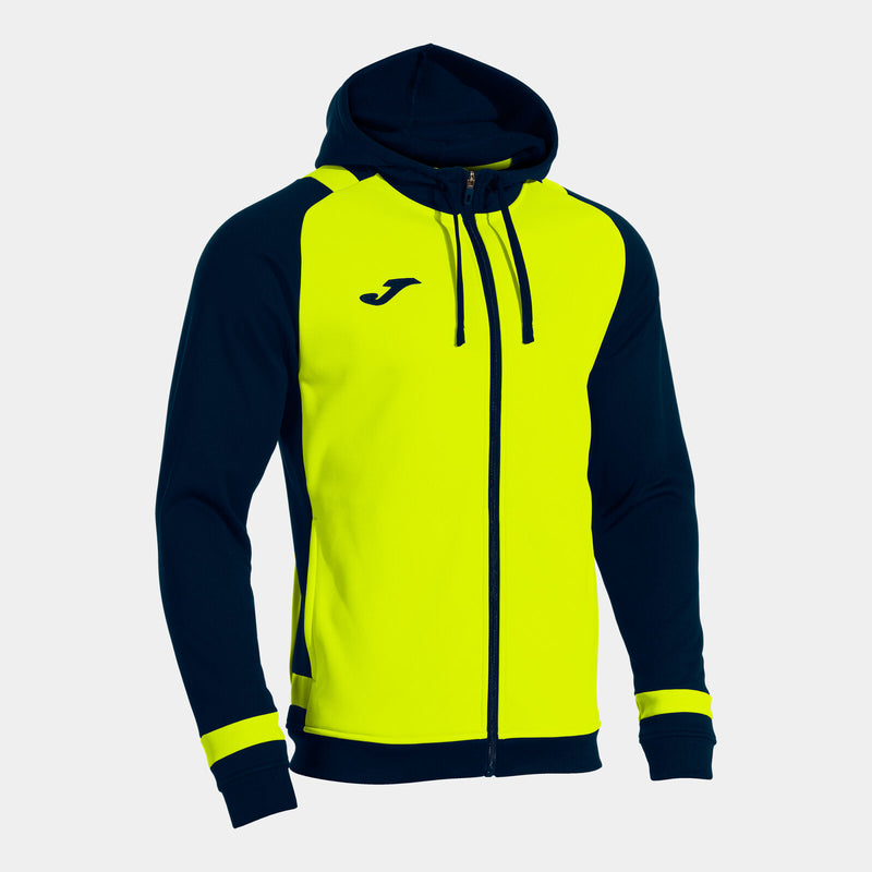 Mikina Joma Lider Zip-Up Hoodie žlutá-fluo