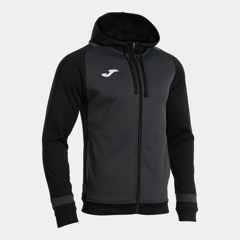 Mikina Joma Lider Zip-Up Hoodie antracitová-černá
