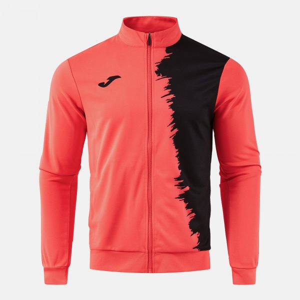 Mikina Joma City III Full Zip korálová-černá