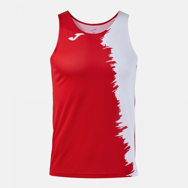 Tílko Joma City III Tank Top červená-bílá – běžecké tílko