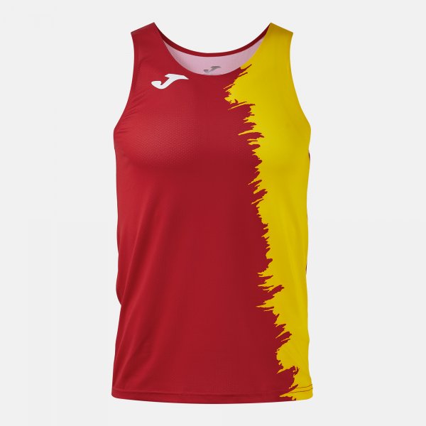 Tílko Joma City III Tank Top červená-žlutá – běžecké tílko