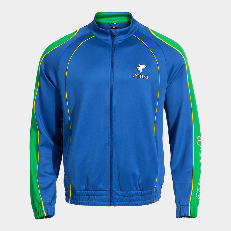 Mikina Joma Futbol Retro Mundial Full Zip královská modrá-zelená