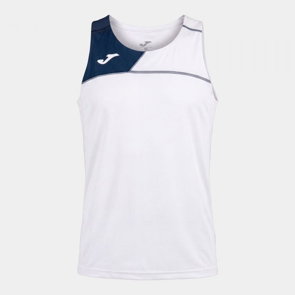 Tričko Record 1k Tank Top – bílá-tmavě modrá