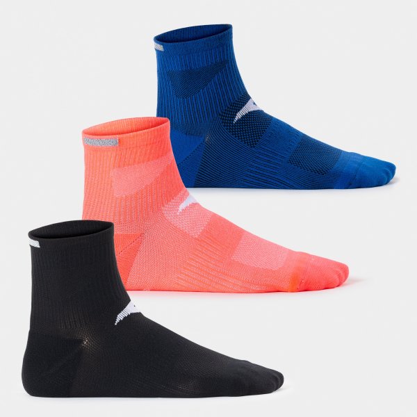 JOMA Running Night Socks Black Blue Coral