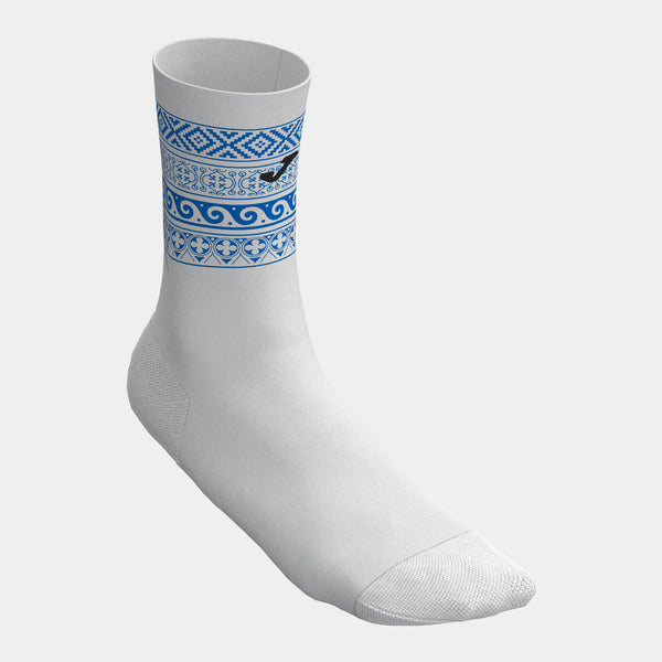 Ponožky Maraton Printing – bílá-královská modrá