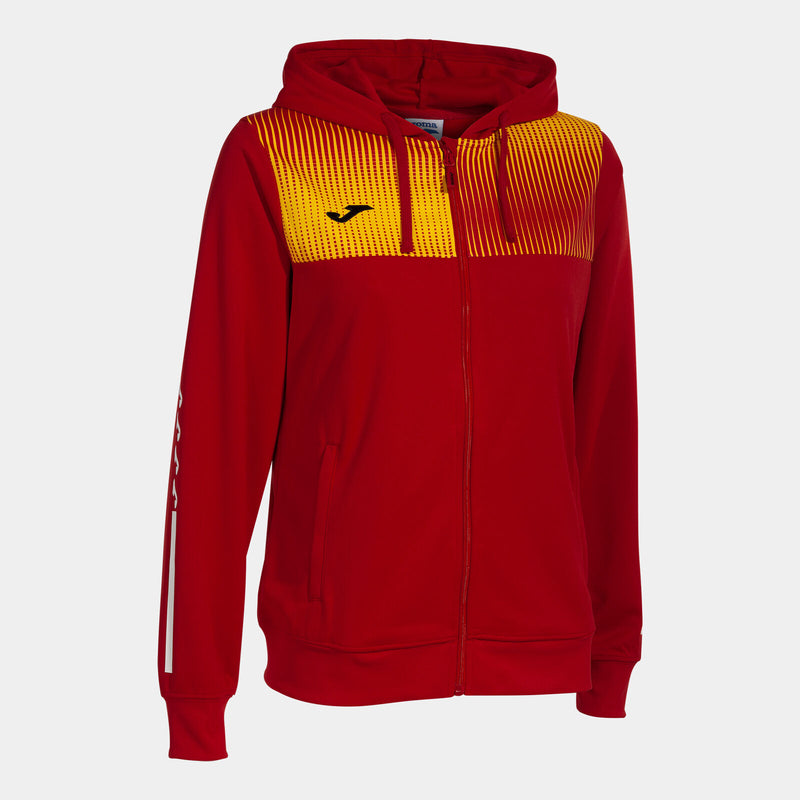 Mikina Joma Supernova IV Zip-Up Hoodie červená-žlutá
