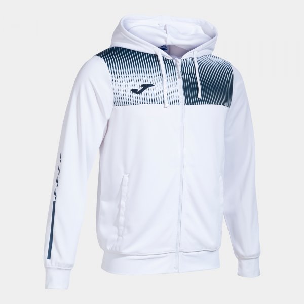 Mikina Joma Supernova IV Zip-Up Hoodie bílá-tmavě modrá
