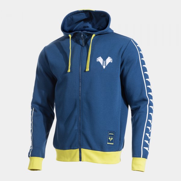 Mikina Joma Hellas Verona Zip-Up Hoodie tmavě modrá-žlutá