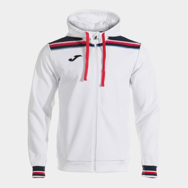 Mikina Joma Toledo Zip-Up Hoodie bílá-tmavě modrá