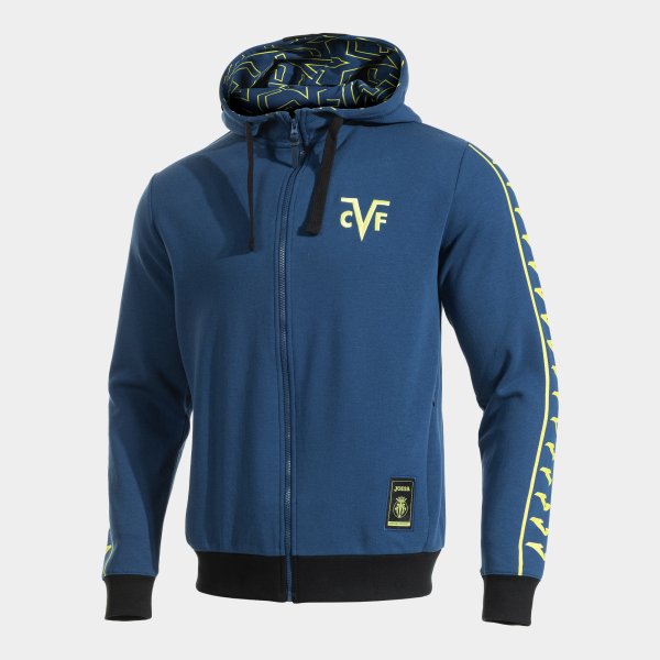 Mikina Joma Villarreal Zip-Up Hoodie tmavě modrá-žlutá
