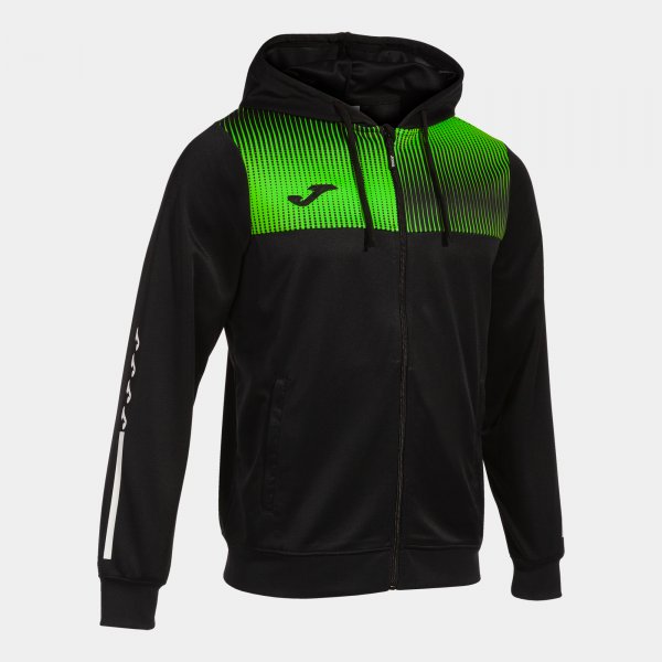 Mikina Joma Supernova IV Zip-Up Hoodie černá-zelená