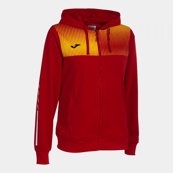 Mikina Joma Supernova IV Zip-Up Hoodie červená-žlutá